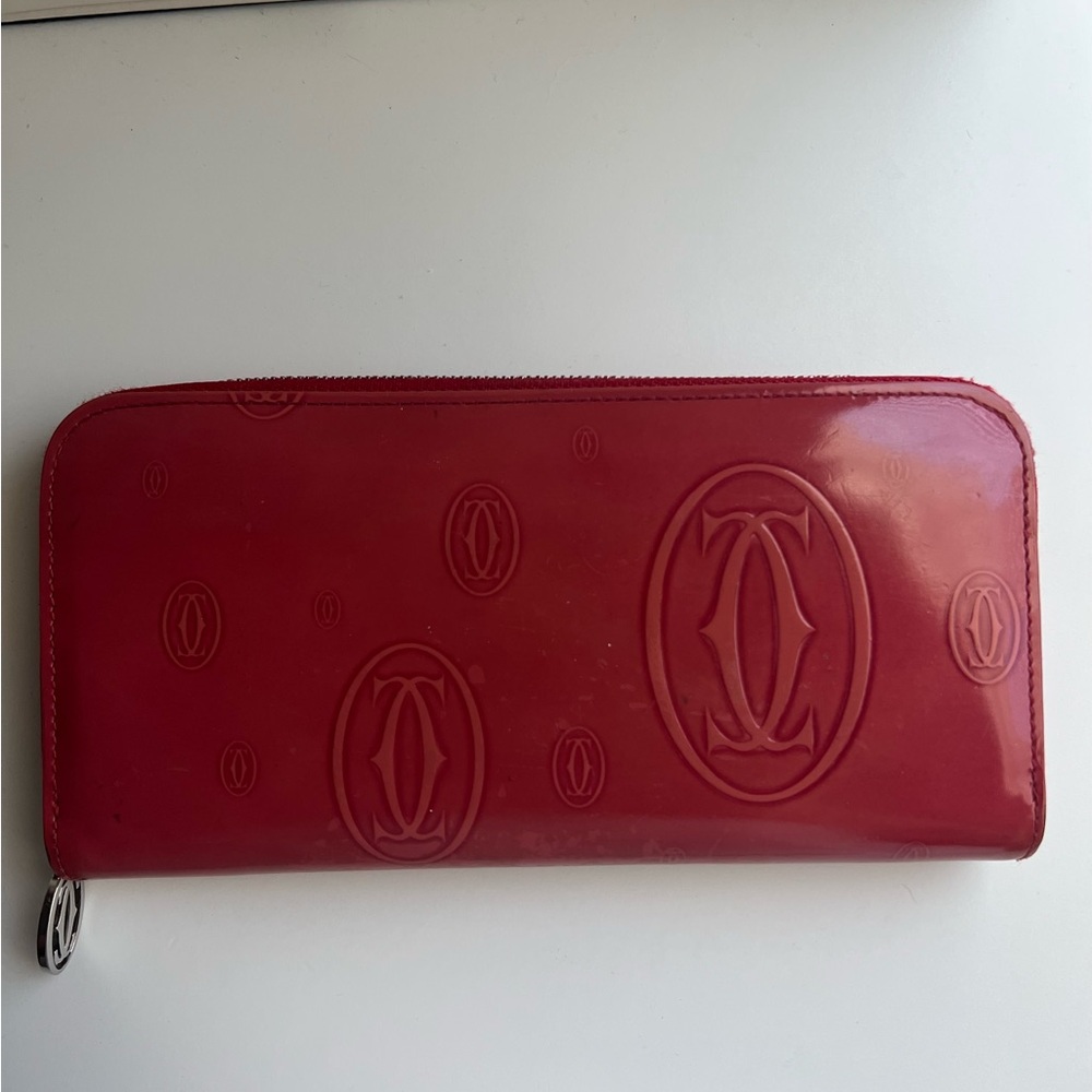 Cartier Red Embossed Logo Wallet